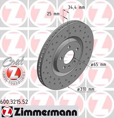 ZIMMERMANN 600321552 -  Тормозной диск