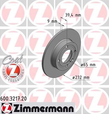 ZIMMERMANN 600321720 -  Тормозной диск