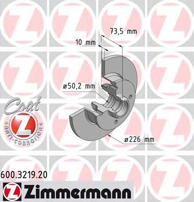 ZIMMERMANN 600321920 -  Диск тормозной, Coat Z