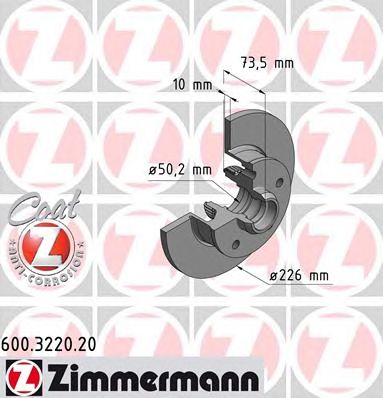ZIMMERMANN 600322020 -  Диск тормозной, Coat Z