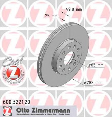 ZIMMERMANN 600322120 -  Тормозной диск
