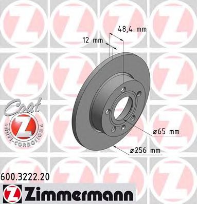 ZIMMERMANN 600322220 -  Диск тормозной, Coat Z