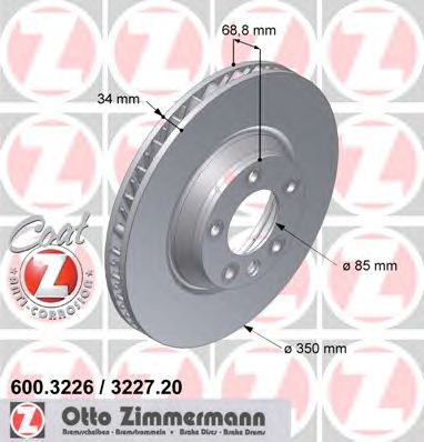ZIMMERMANN 600322620 -  Тормозной диск