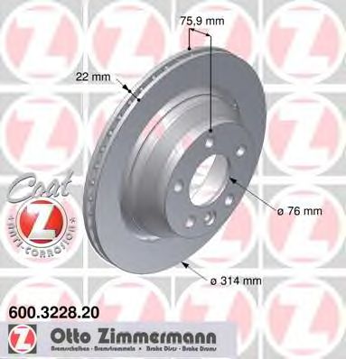 ZIMMERMANN 600322820 -  Тормозной диск