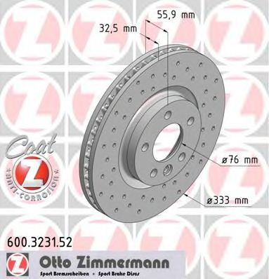 ZIMMERMANN 600323152 -  Тормозной диск