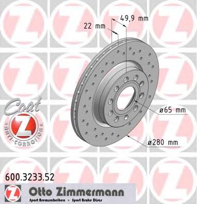 ZIMMERMANN 600323352 -  Тормозной диск