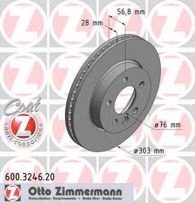 ZIMMERMANN 600324620 -  Тормозной диск