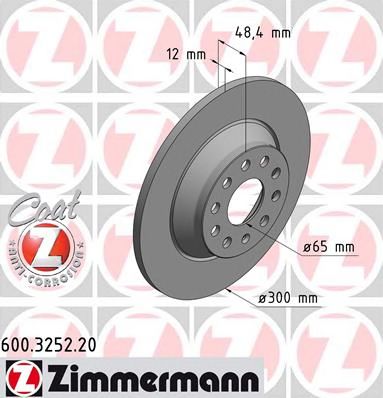ZIMMERMANN 600325220 -  Тормозной диск