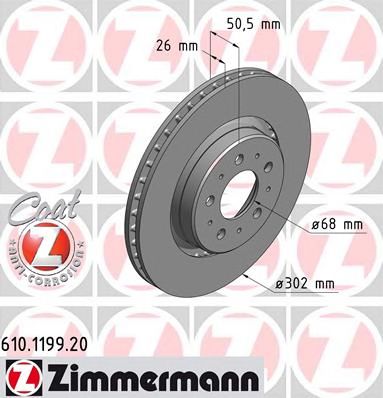 ZIMMERMANN 610119920 -  Тормозной диск