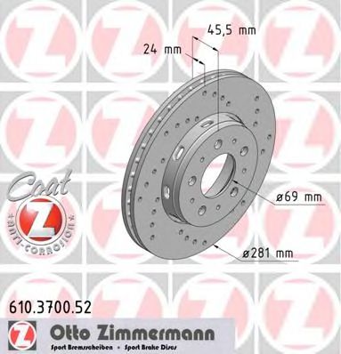 ZIMMERMANN 610370052 -  Тормозной диск