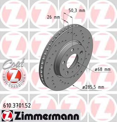 ZIMMERMANN 610370152 -  Тормозной диск