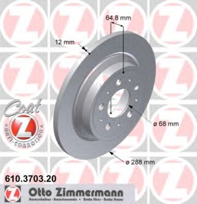 ZIMMERMANN 610370320 -  Диск тормозной, Coat Z
