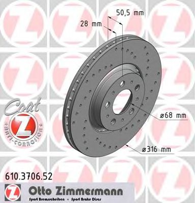 ZIMMERMANN 610370652 -  Тормозной диск