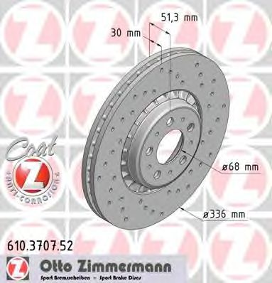 ZIMMERMANN 610370752 -  Тормозной диск
