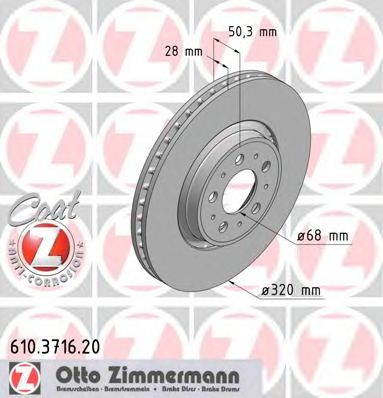 ZIMMERMANN 610371620 -  Тормозной диск