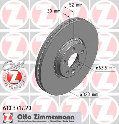 ZIMMERMANN 610371720 -  Тормозной диск