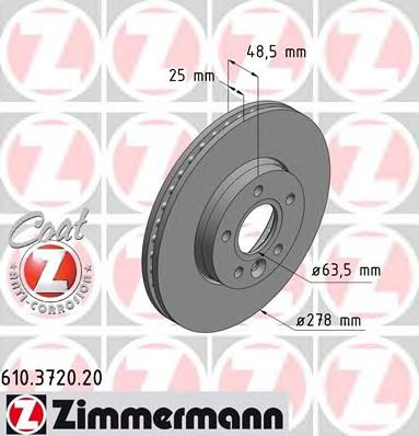 ZIMMERMANN 610372020 -  Тормозной диск