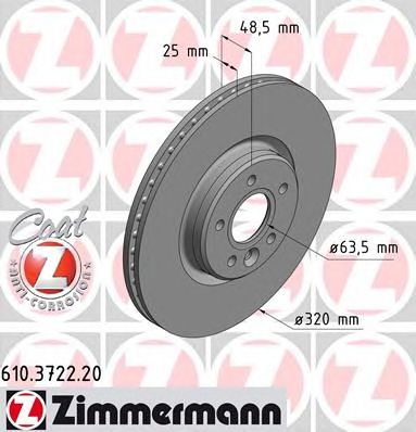 ZIMMERMANN 610372220 -  Тормозной диск